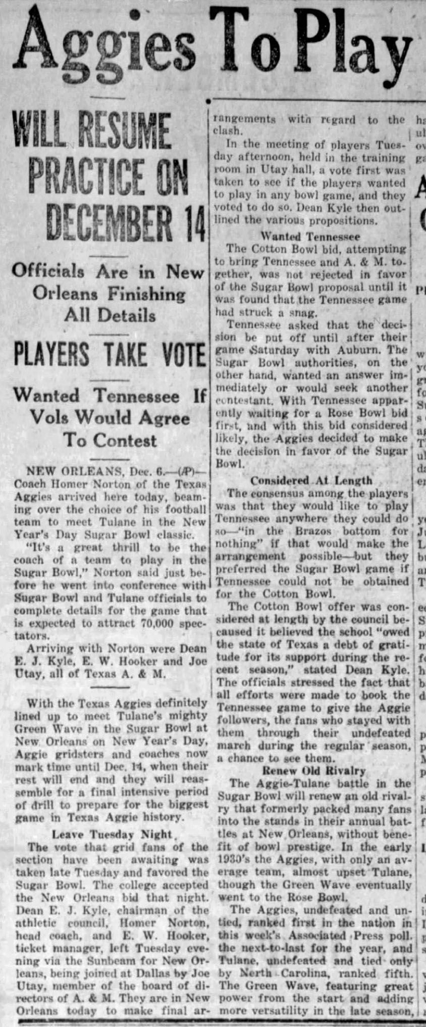 The Eagle Archives: December 6, 1939